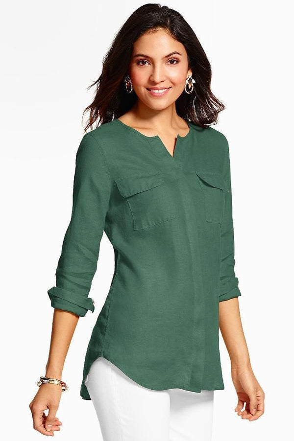 Striped Linen Tunic Shirt