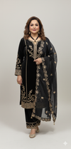 Elegant Black & Gold Embroidered Suit