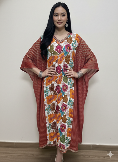 Elegant Red Kaftan Dress