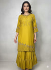 Mustard Yellow Kurta Sharara  Set