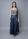 Dark Tint Blue Sharara Set