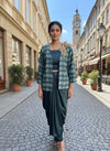 Drape Dress With Coat