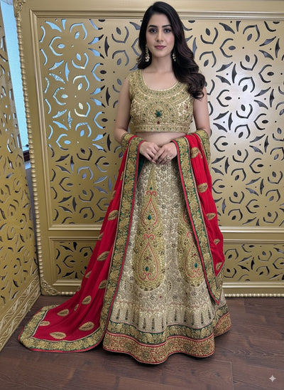Golden Bridal Lehanga Set
