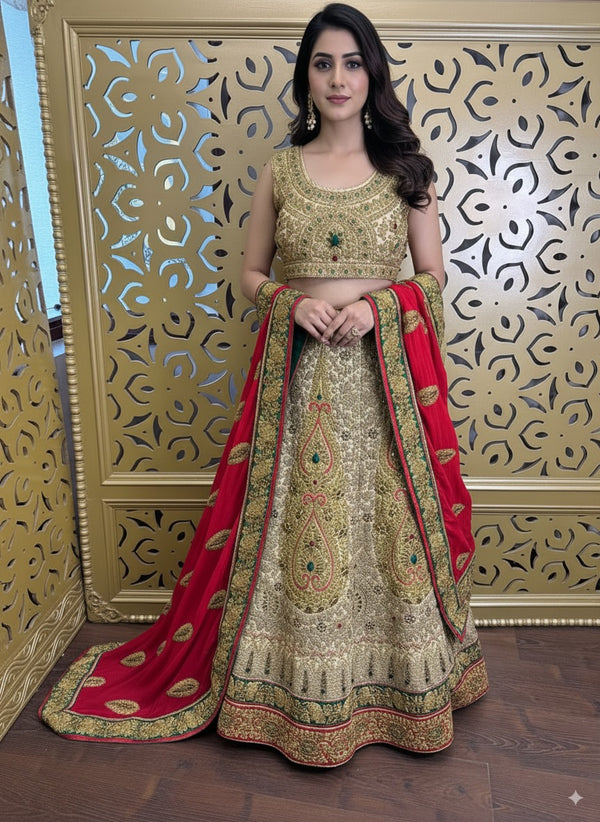 Golden Bridal Lehanga Set