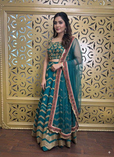 Teal Green Lehanga Set