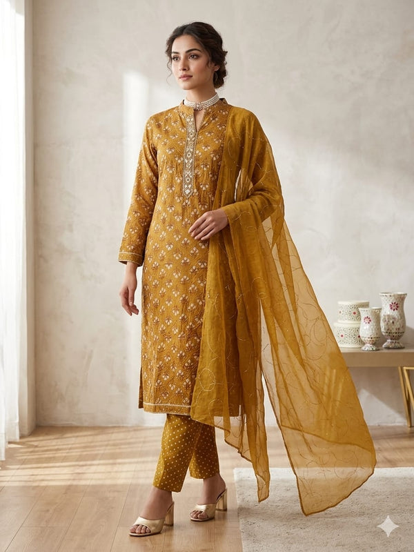 Mustard Cotton Suit