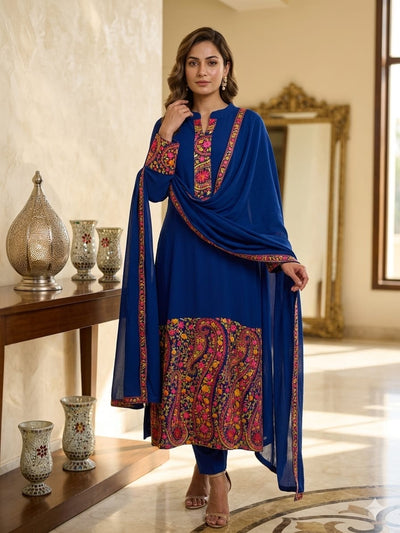 Royal Blue Embroidered Suit