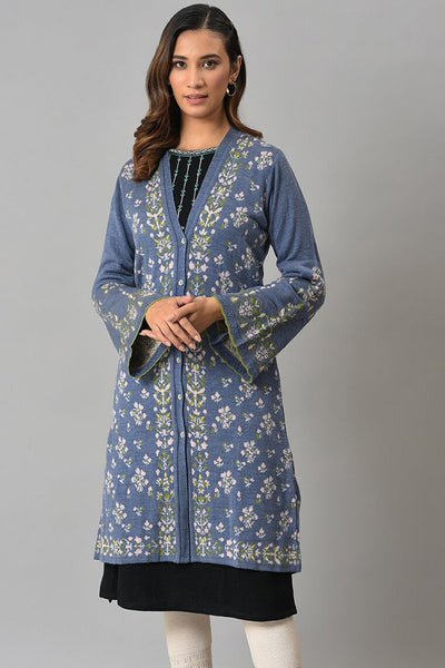 Floral Printed Longline Cardigan